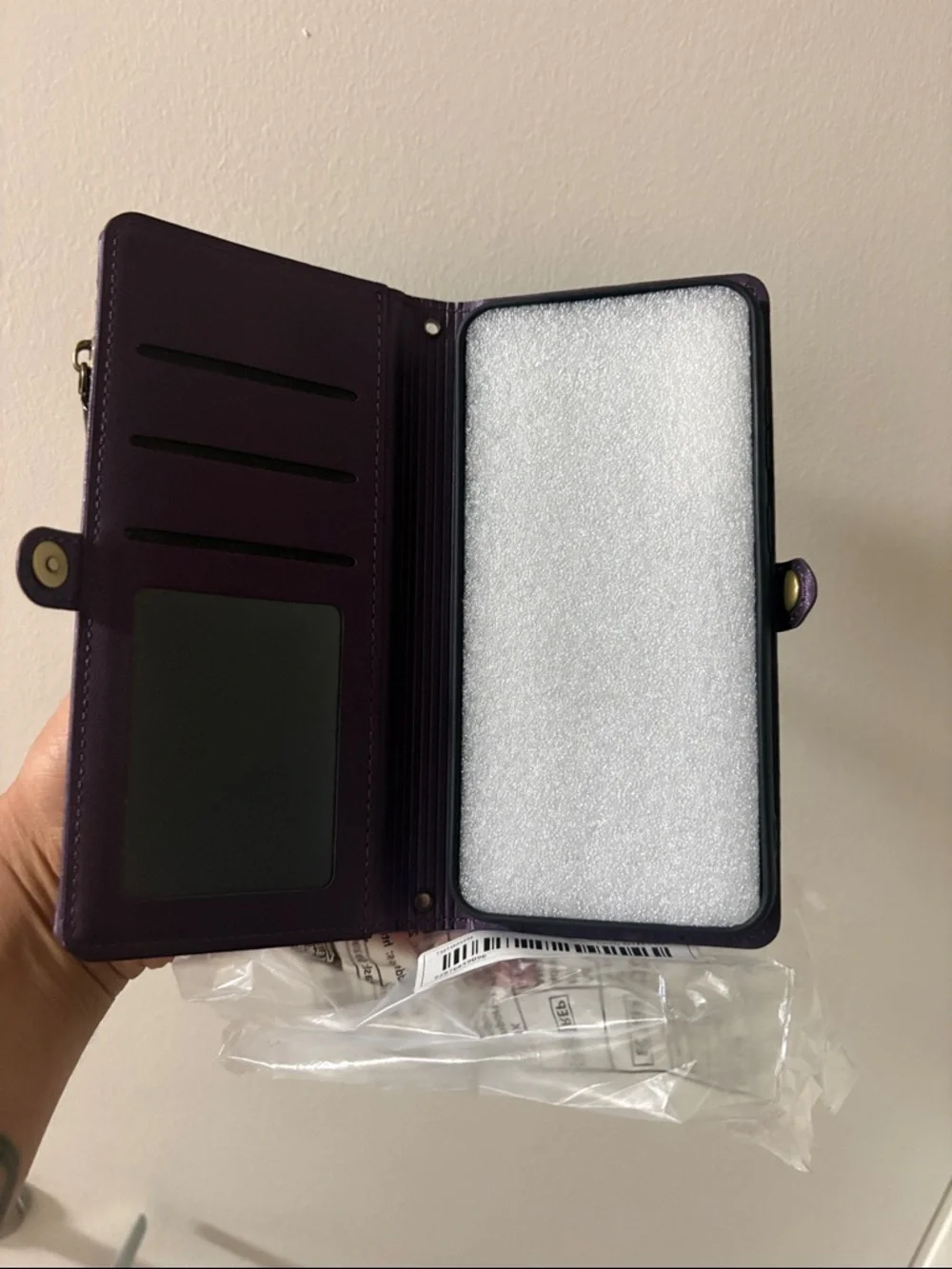 Plum Purple Zip Wallet with ID Window